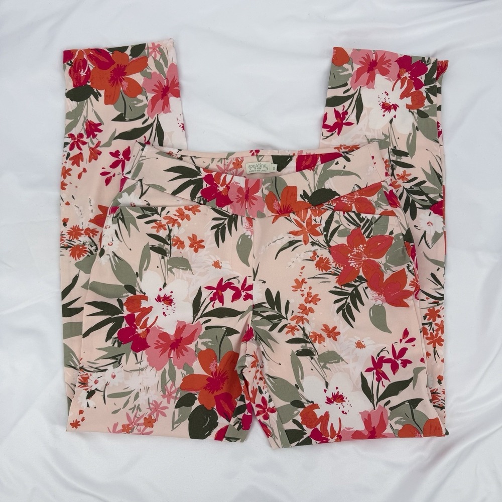 Spartina 449 Sz S Floral‎ Maren Pull On Pants Multicolor Soft Stretchy Tropical